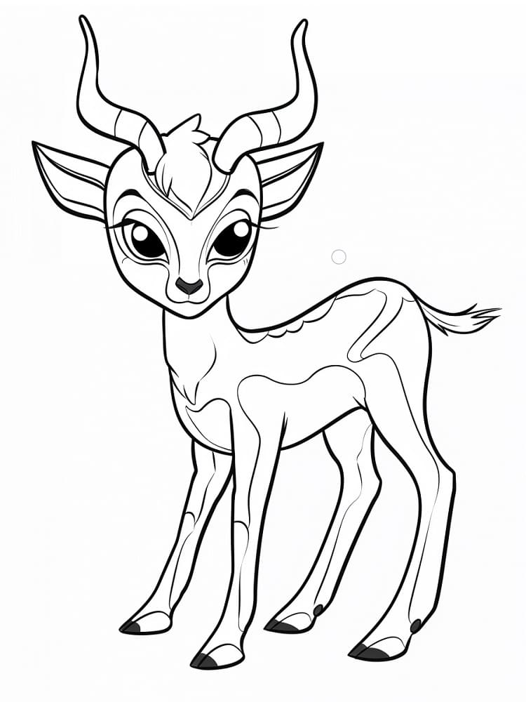 Coloriage Une Jolie Gazelle