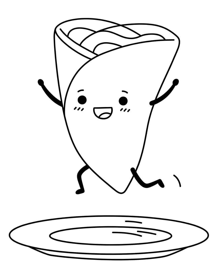 Coloriage Adorable crêpe