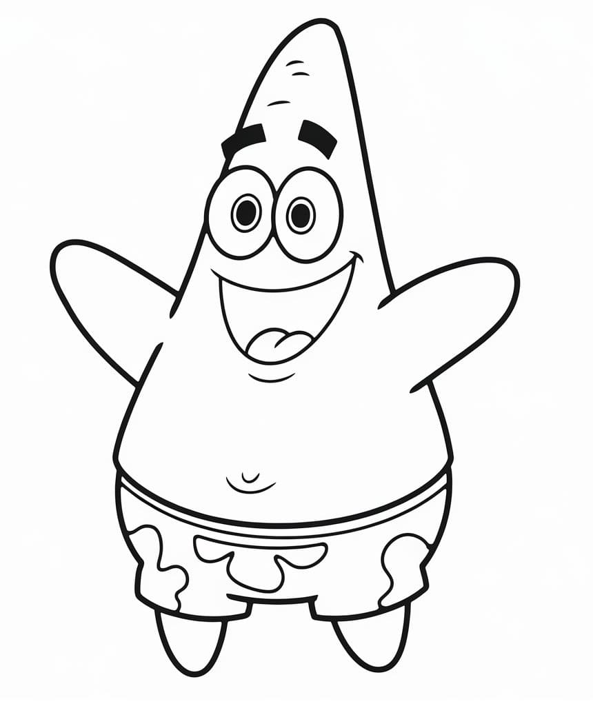 Coloriage Bob l'éponge Patrick Étoile