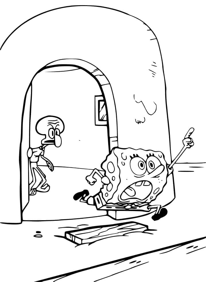 Coloriage Carlo Tentacule dans Bob l'éponge