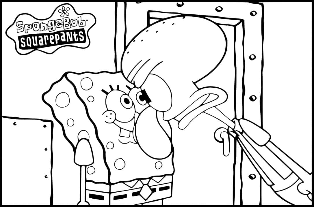 Coloriage Carlo Tentacule de Bob l'éponge