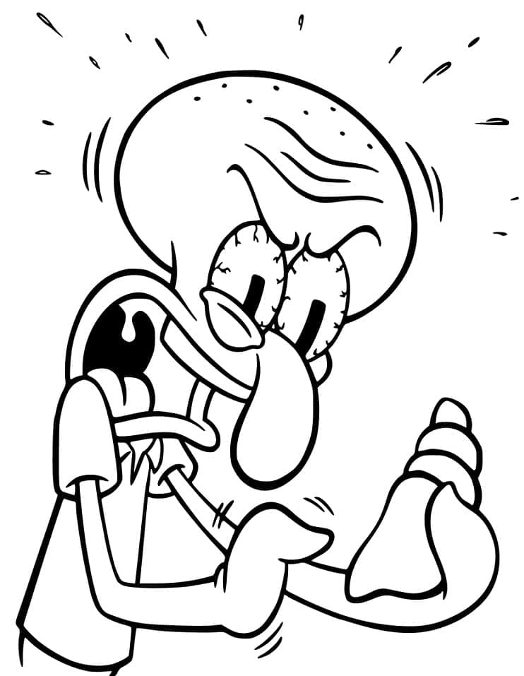 Coloriage Carlo Tentacule en colère