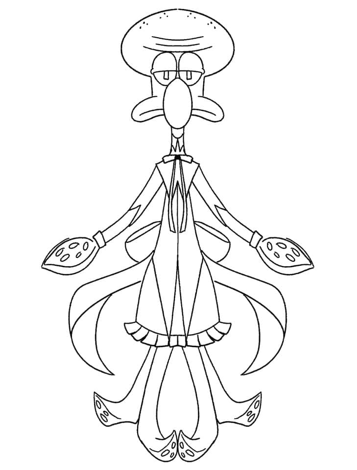 Coloriage Carlo Tentacule Gratuit Pour les Enfants