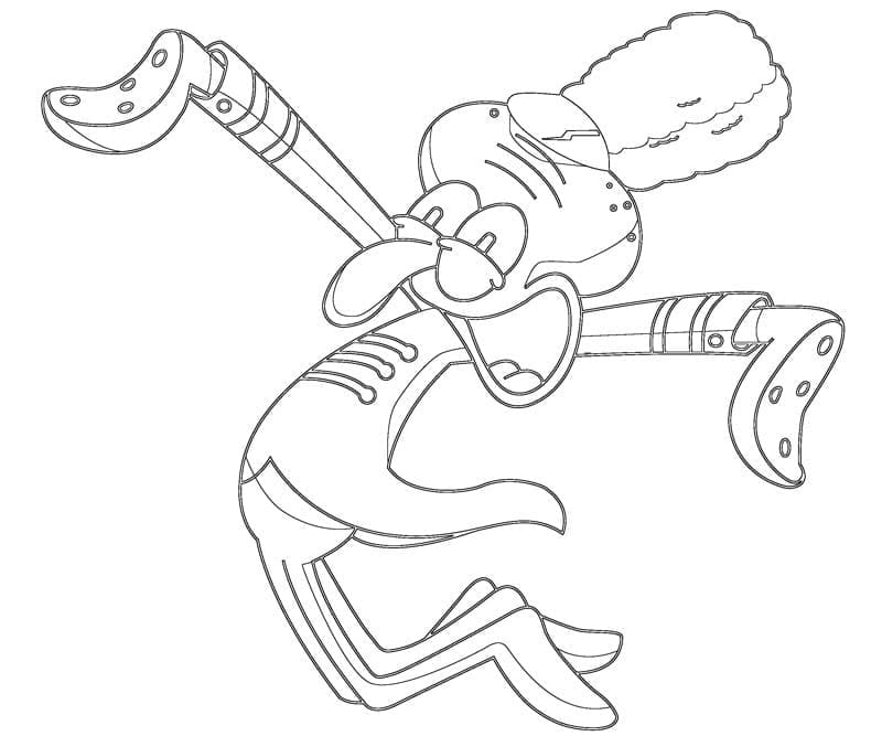 Coloriage Carlo Tentacule Heureux