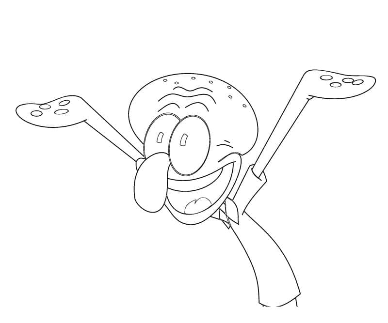 Coloriage Carlo Tentacule Très Heureux