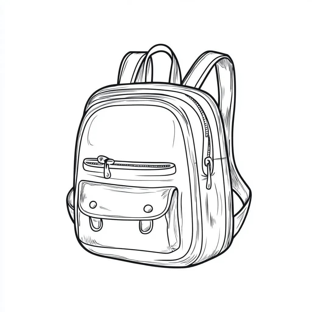 Coloriage Cartable Gratuit Pour les Enfants