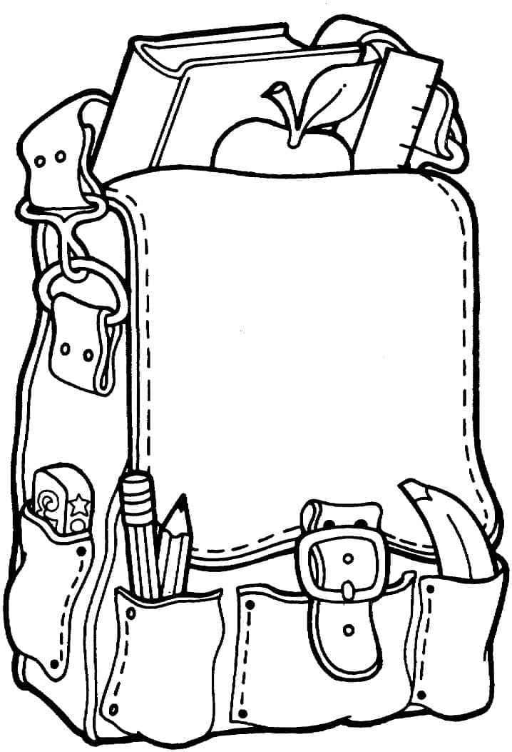 Coloriage Cartable pour les Enfants de 4 Ans