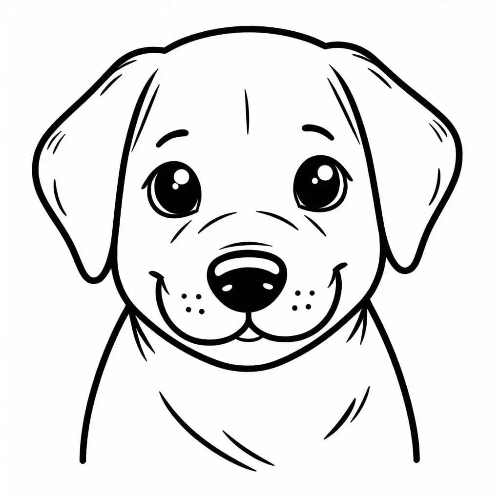 Coloriage Chien Labrador Kawaii