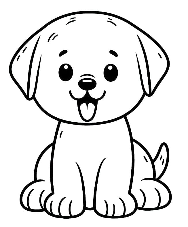 Coloriage Chien Labrador Mignon