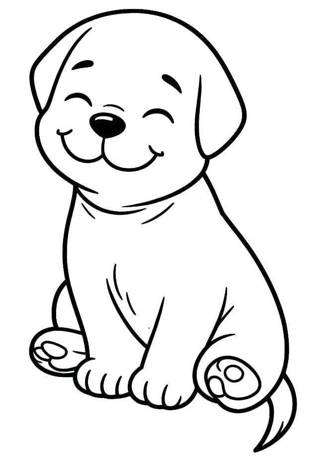 Coloriage Chien Labrador Souriant