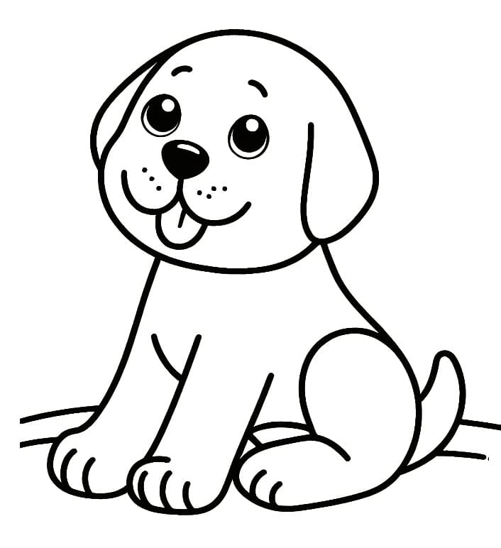 Coloriage Chien Labrador Très Mignon