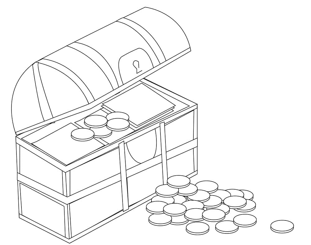 Coloriage Coffre au Trésor 3