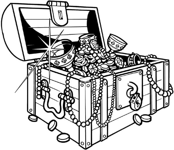 Coloriage Coffre au Trésor 4