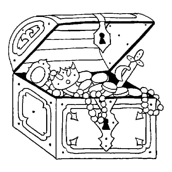 Coloriage Coffre au Trésor 6