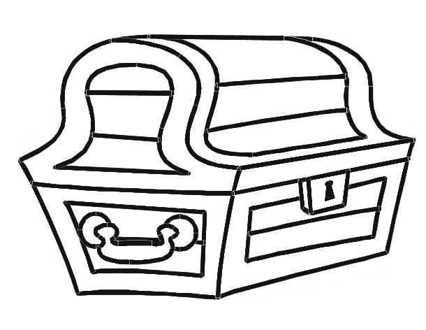 Coloriage Coffre au Trésor Facile