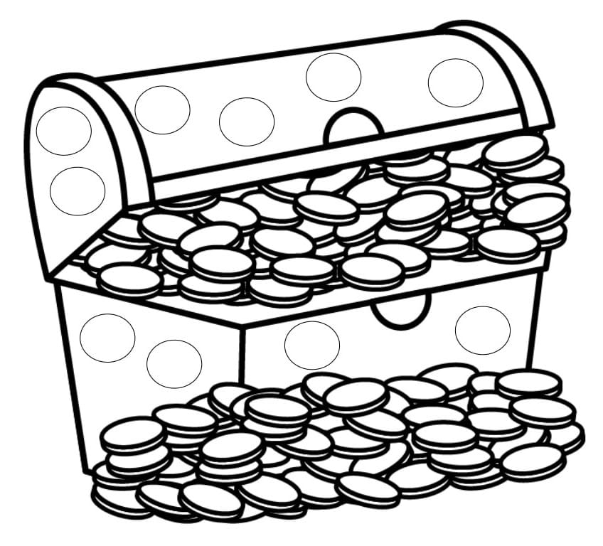 Coloriage Coffre au Trésor Gratuit Pour les Enfants