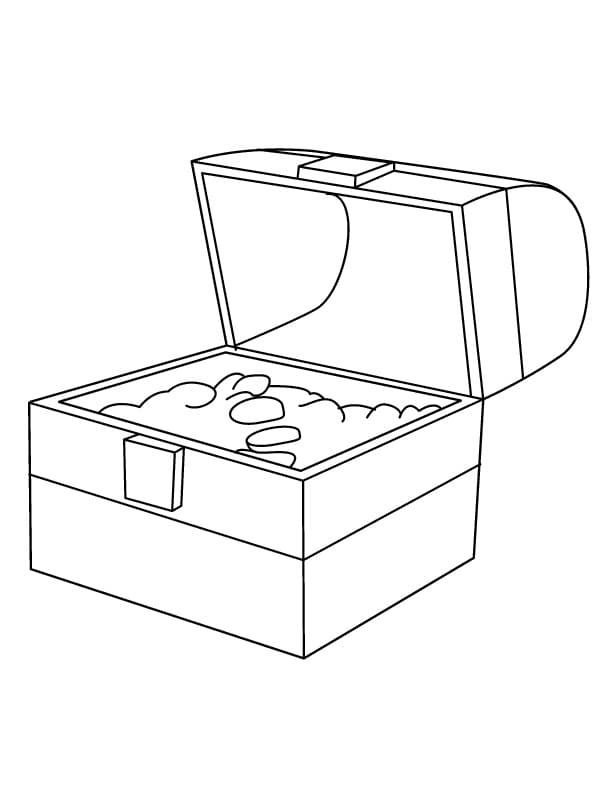 Coloriage Coffre au Trésor Pour les Enfants de 3 Ans