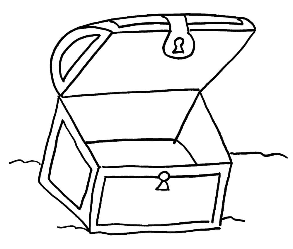 Coloriage Coffre au Trésor Vide