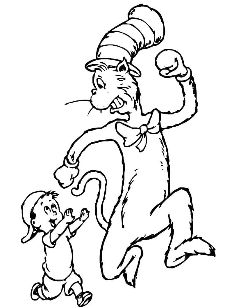 Coloriage Conrad et Chat Chapeauté
