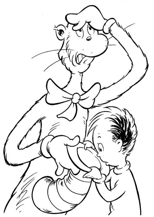 Coloriage Conrad et Le Chat Chapeauté