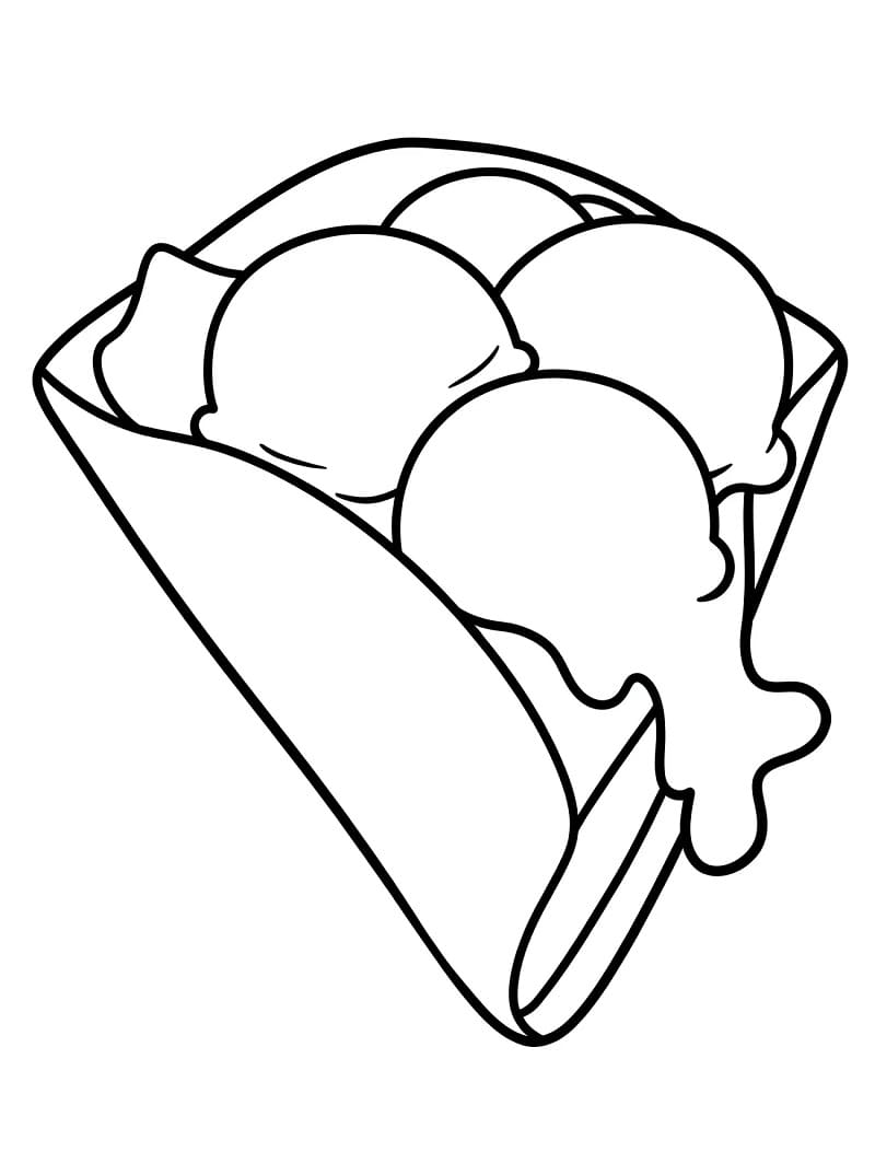 Coloriage Crêpe avec de la glace