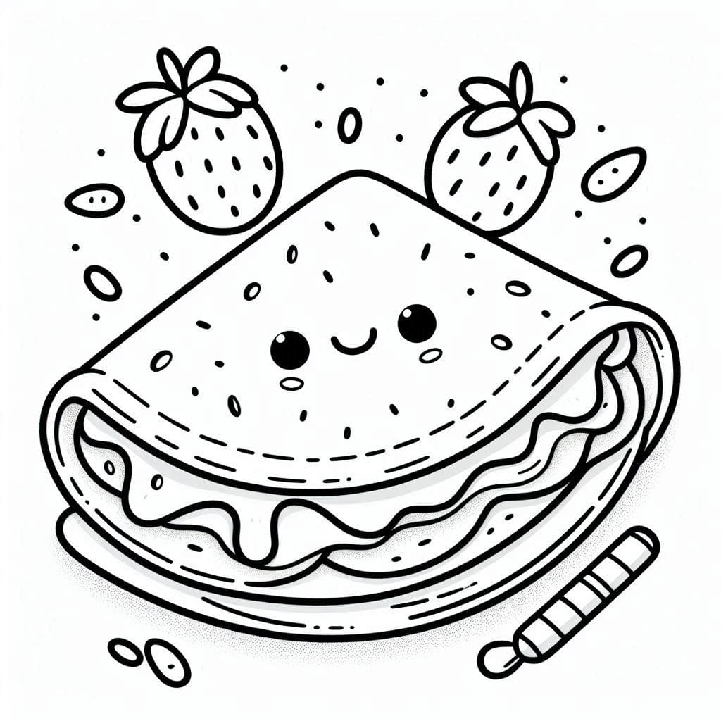 Coloriage Crêpe Gratuit Pour Enfants
