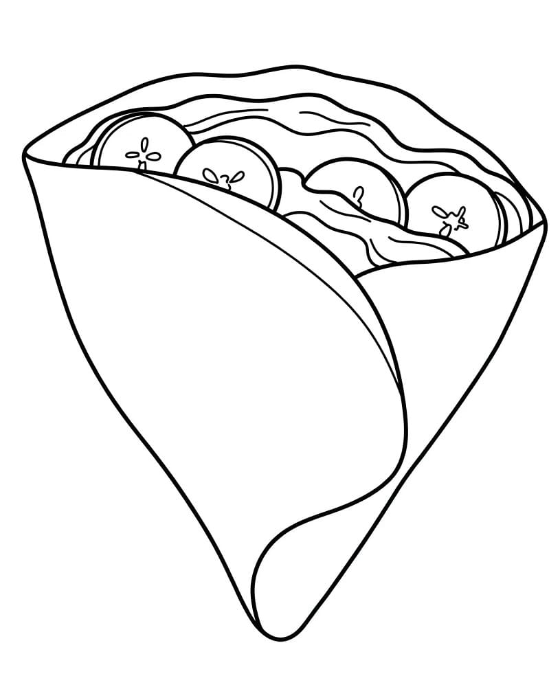 Coloriage Crêpe Imprimable Pour les Enfants