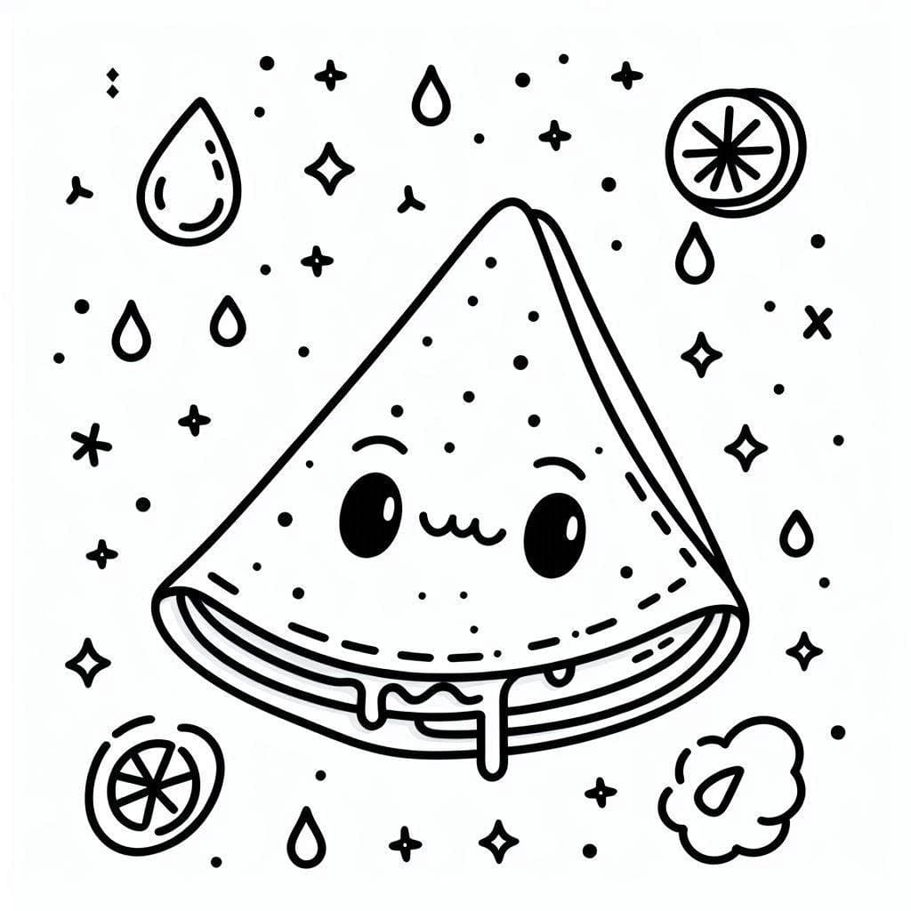 Coloriage Crêpe Kawaii
