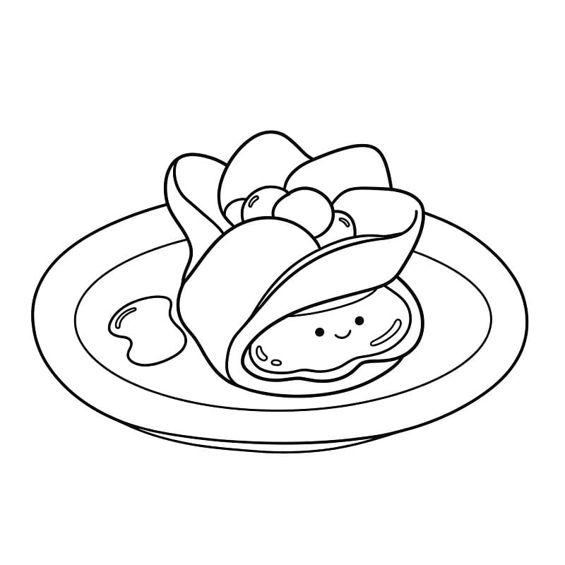 Coloriage Crêpe mignonne
