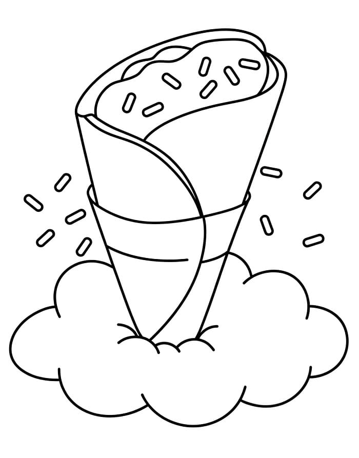 Coloriage Dessin de Crêpe Gratuit