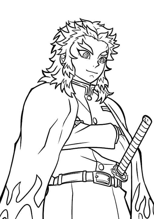 Coloriage Dessin de Kyojuro Rengoku