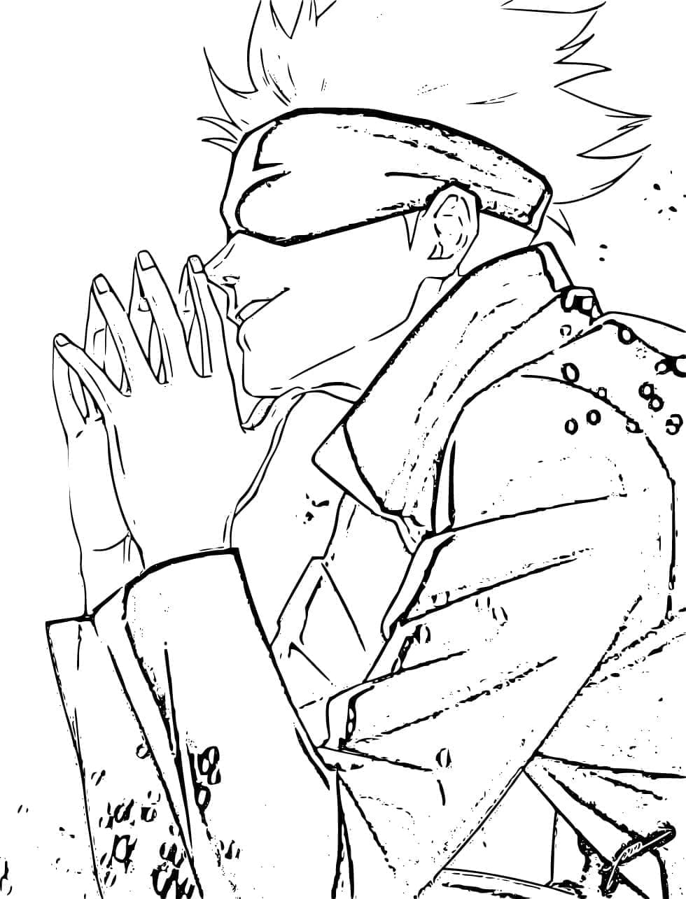 Coloriage Dessin de Satoru Gojo Gratuit