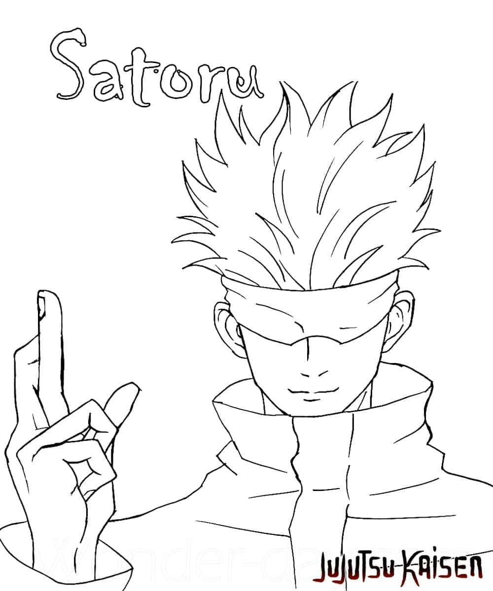 Coloriage Dessin Gratuit de Satoru Gojo