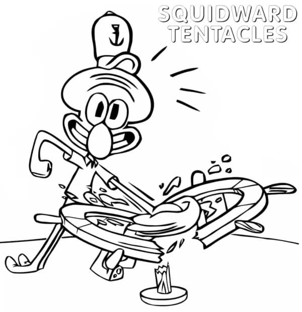 Coloriage Drôle Carlo Tentacule