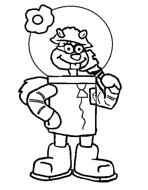 Coloriage Gratuit Sandy Ecureuil