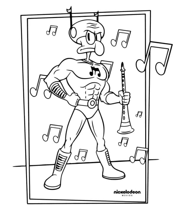 Coloriage Imprimable Carlo Tentacule Pour les Enfants