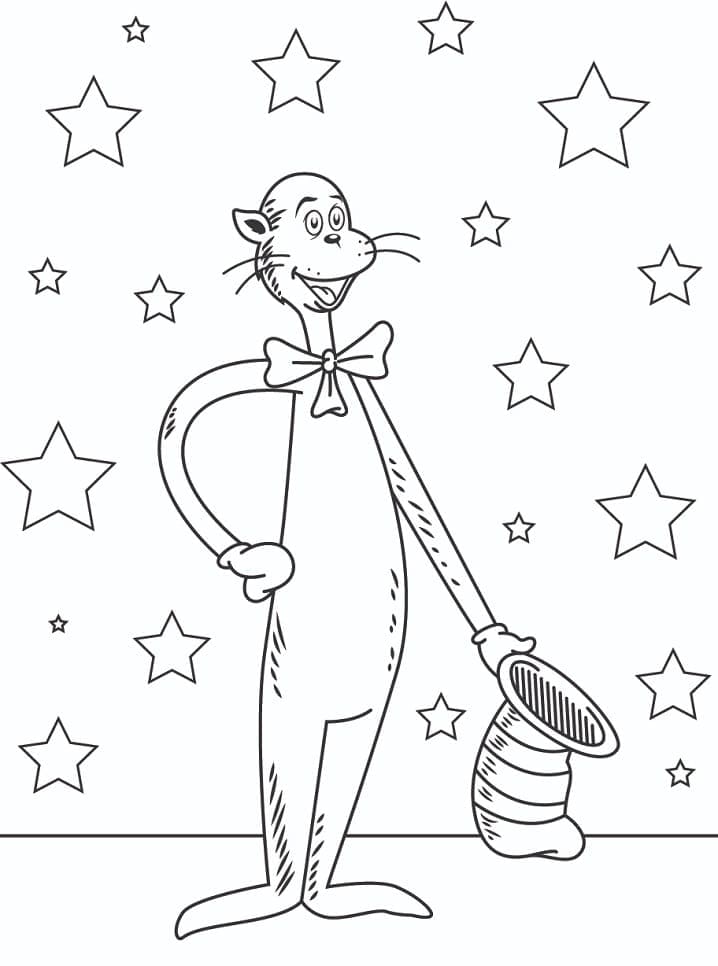 Coloriage Imprimable Gratuit Le Chat Chapeauté