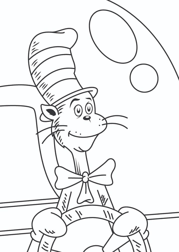 Coloriage Imprimable Le Chat Chapeauté