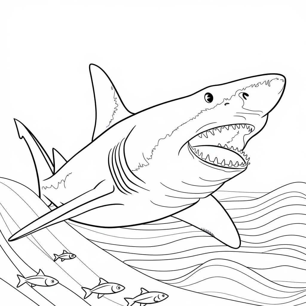 Coloriage Imprimable Mégalodon