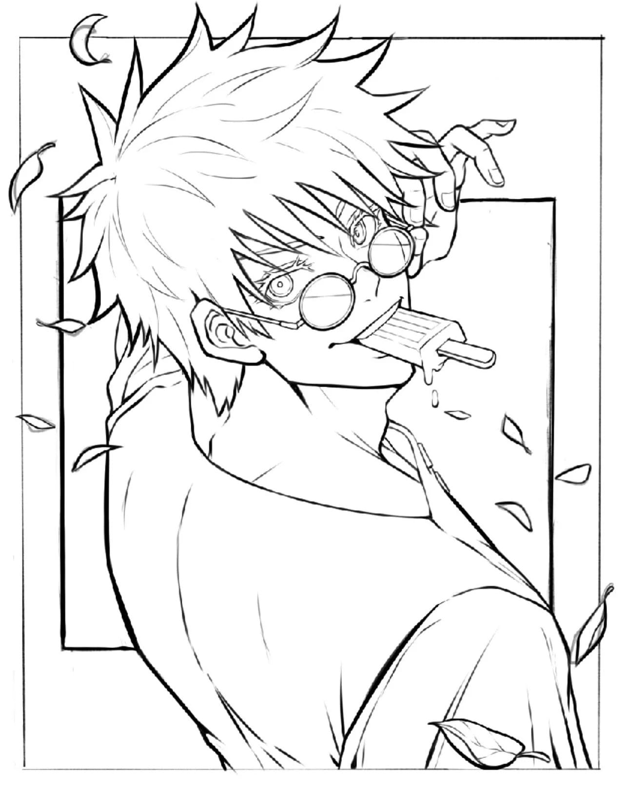 Coloriage Imprimable Satoru Gojo