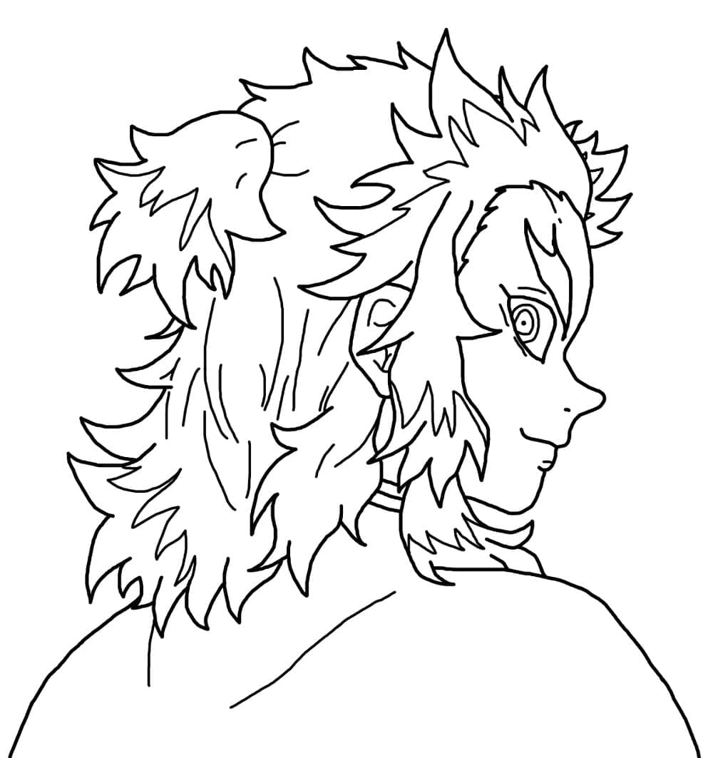 Coloriage Joyeux Kyojuro Rengoku