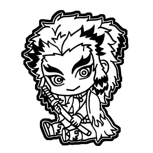 Coloriage Kyojuro Rengoku Chibi