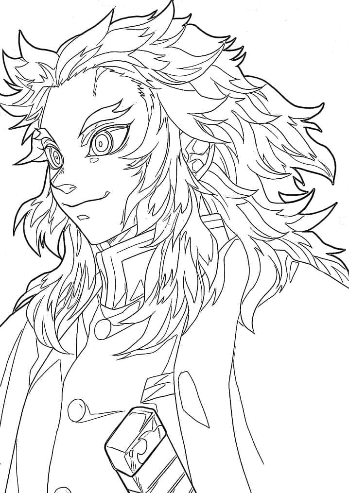 Coloriage Kyojuro Rengoku de Anime