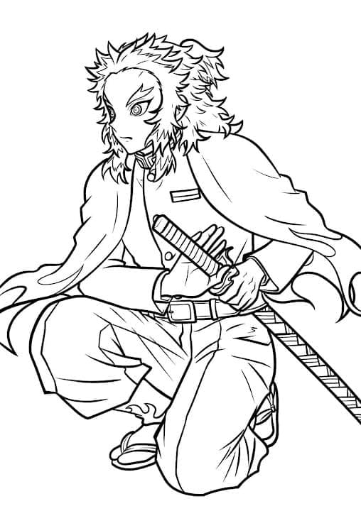 Coloriage Kyojuro Rengoku Demon Slayer