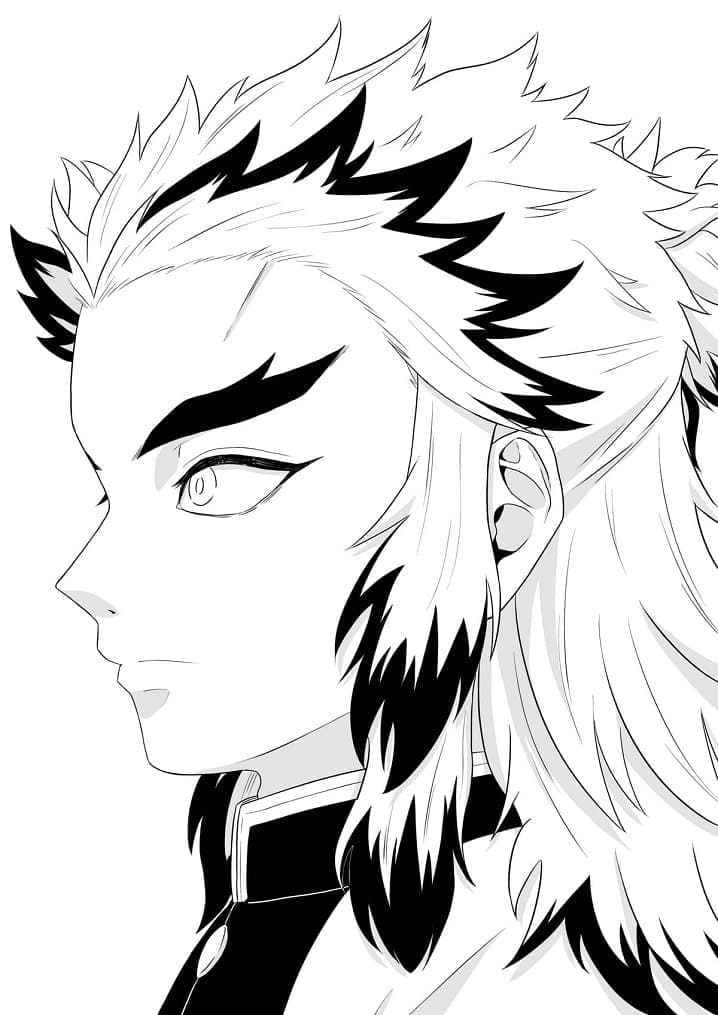 Coloriage Kyojuro Rengoku Imprimable Gratuit