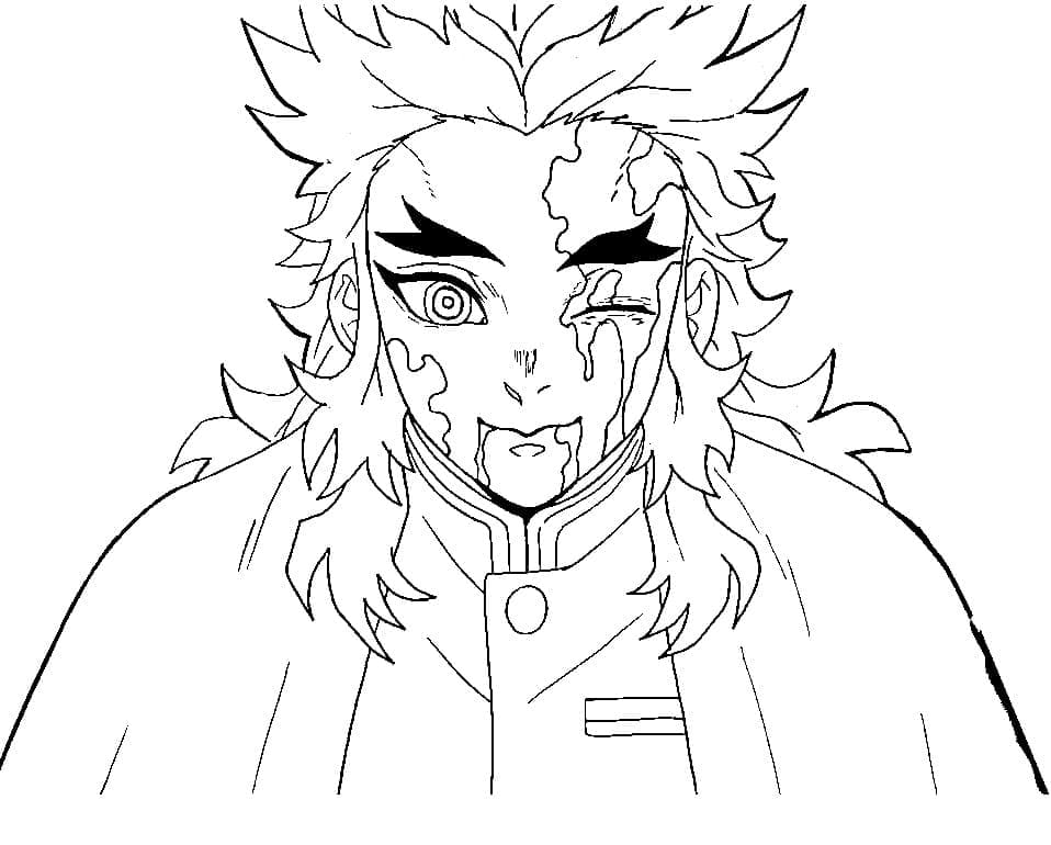 Coloriage Kyojuro Rengoku Imprimable Pour les Enfants