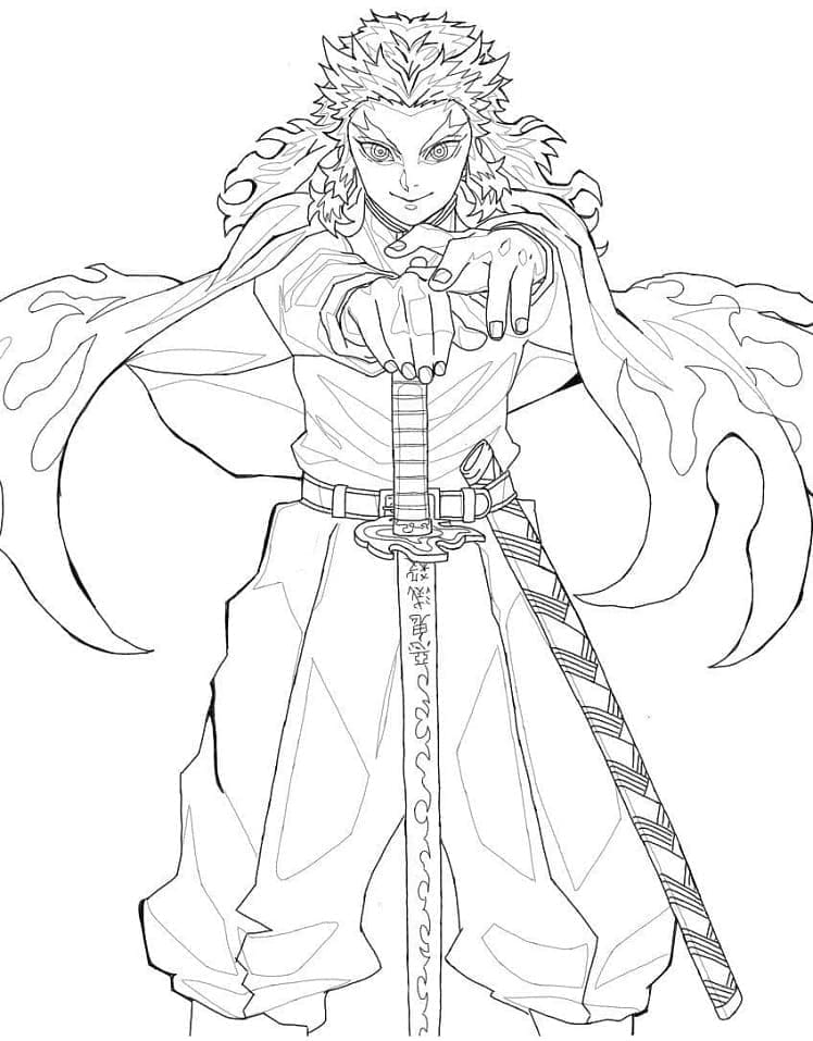 Coloriage Kyojuro Rengoku Imprimable