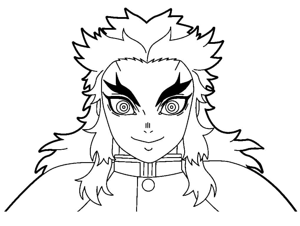 Coloriage Kyojuro Rengoku Souriant