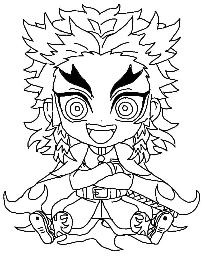 Coloriage Kyojuro Rengoku Très Mignon