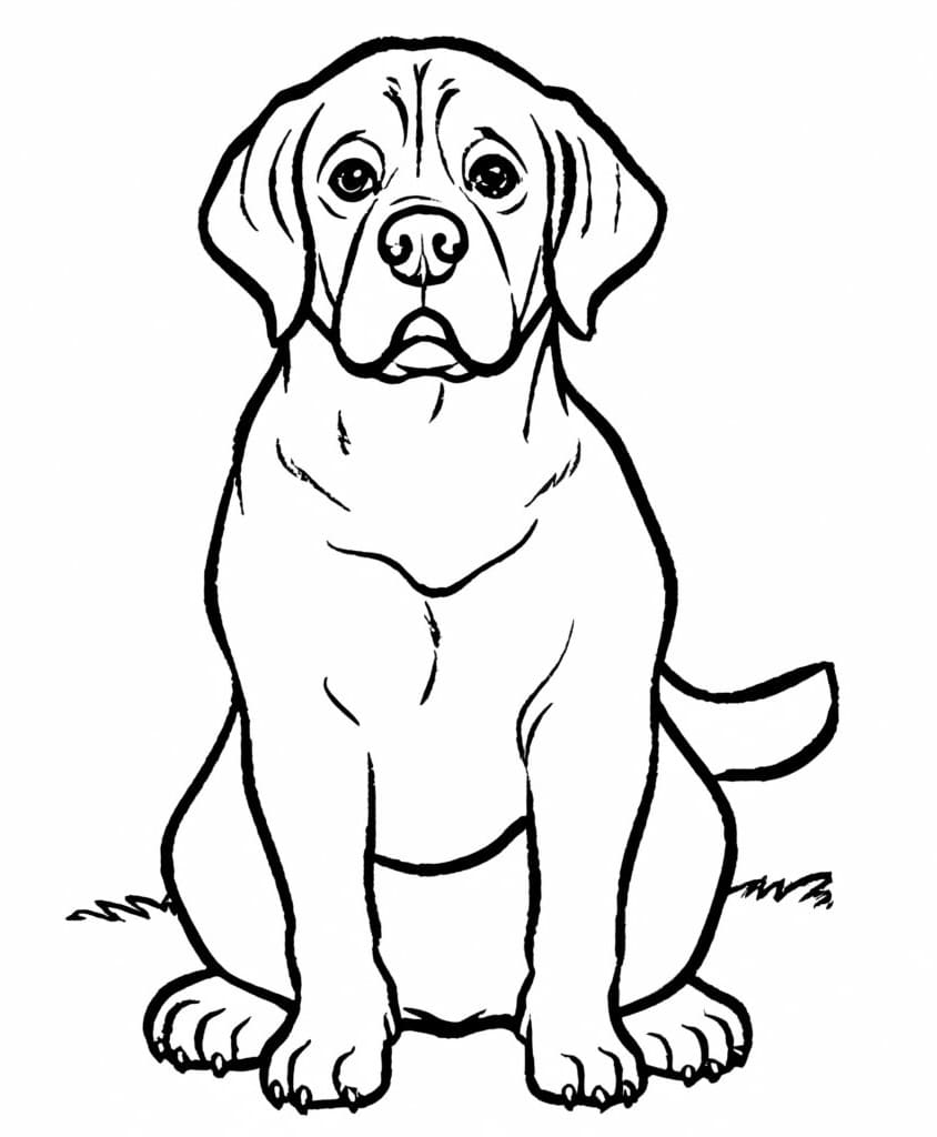 Coloriage Labrador Assis